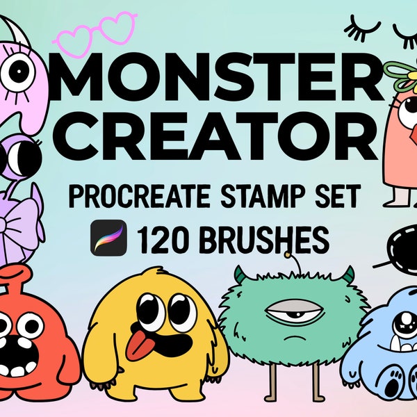 Monster Character Artist Procreate Stempelpinsel-Set