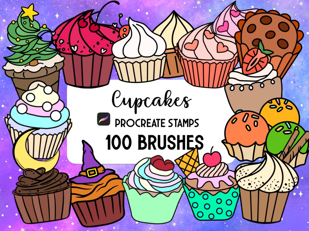 Cupcakes Procreate Stamp Brush Set Etsy