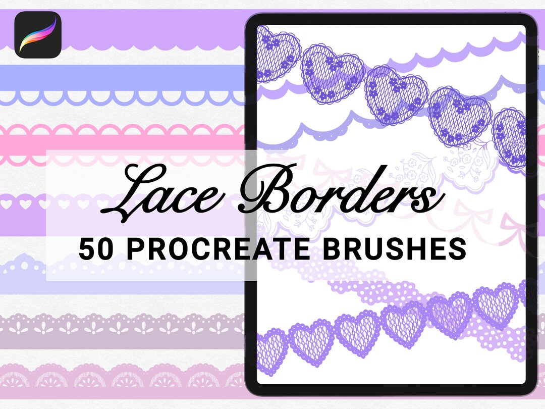 Lace Border Procreate Brush Set - Etsy