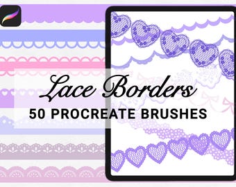 Lace Border Procreate brush Set