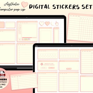 Aesthetic Computer pop up Stickers Set