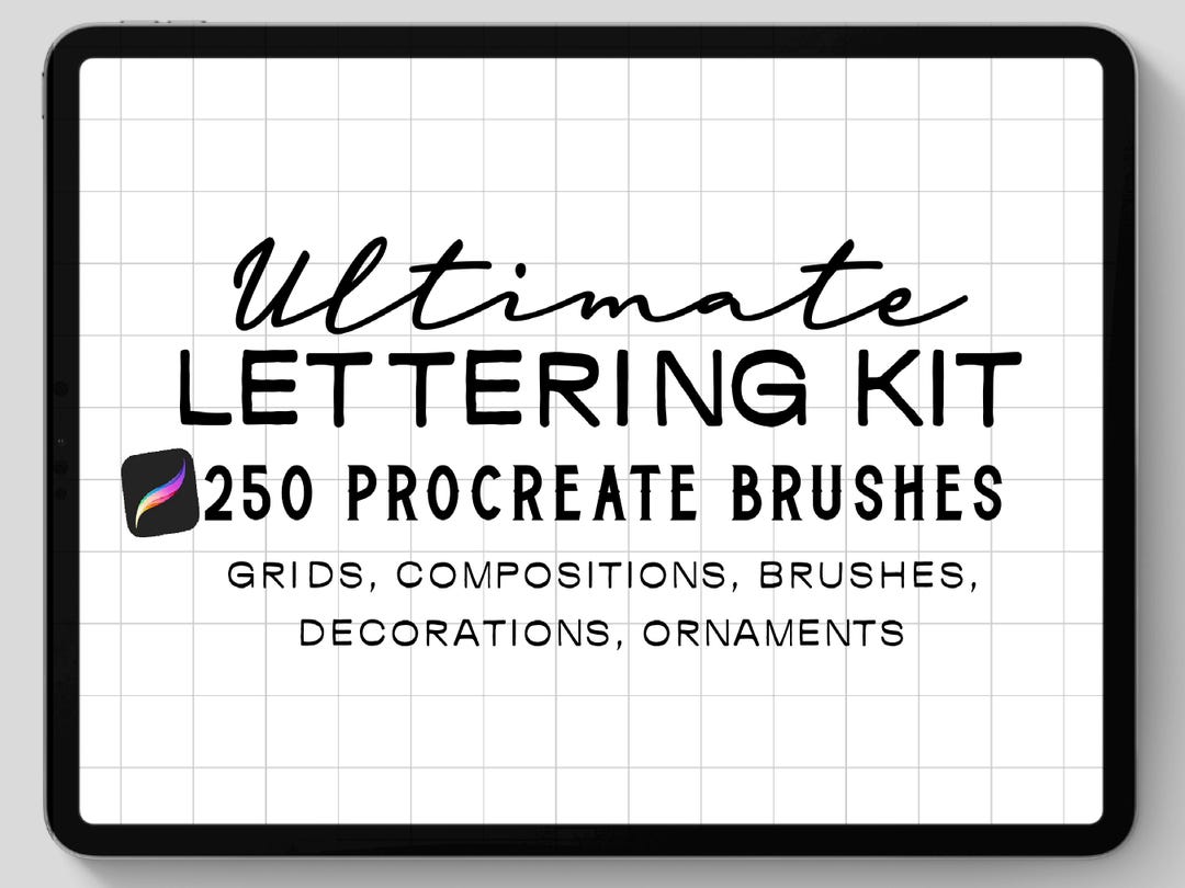 Ultimate Lettering Bundle Procreate Brush Set - Fineliners, Calligraphy ...