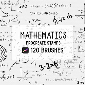 Mathématiques manuscrites doodle Scribble Procreate Stamp Brush Set