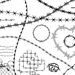 Barbed Wire & Fence Procreate Brush Set - Etsy