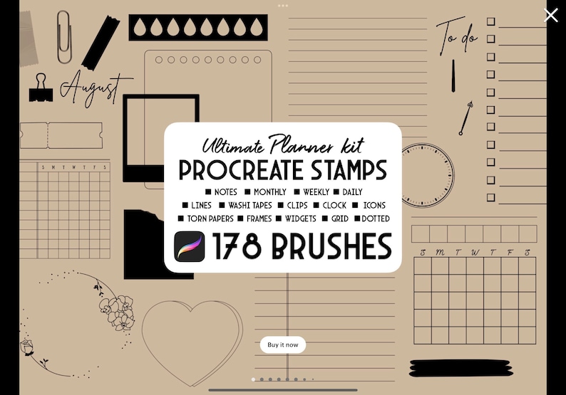 Ultimate Planner DIY Bundle Procreate Stamp Brush Set - Etsy