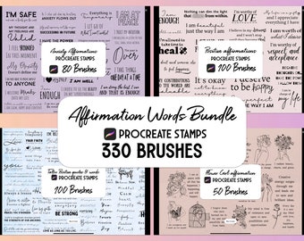 Ultimate Affirmation Words Bundle Procreate Stamp brush Set