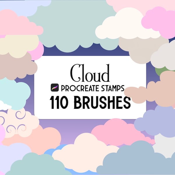 110 Cloud Procreate Stamp brush Set