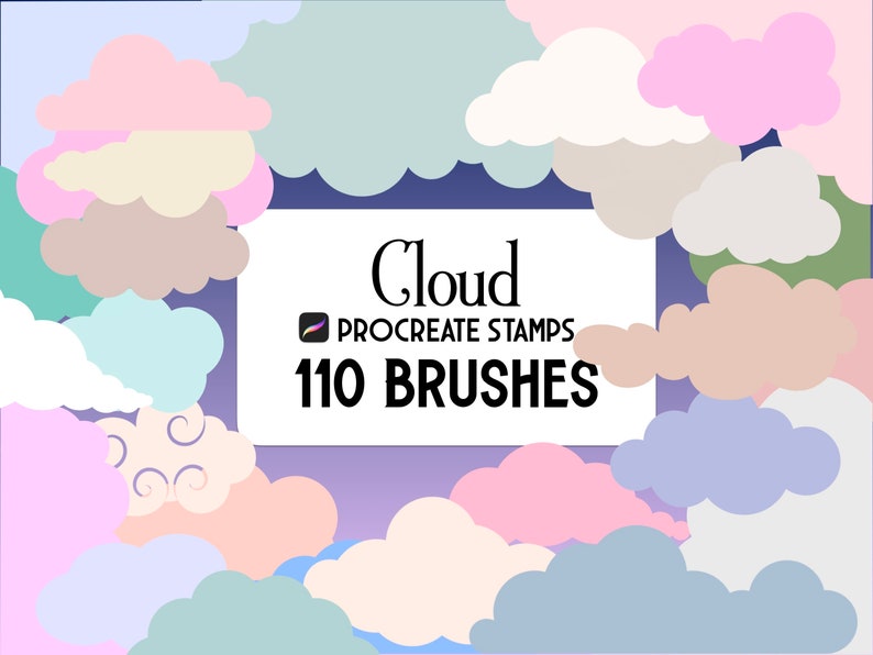 110 Cloud Procreate Stamp Brush Set - Etsy
