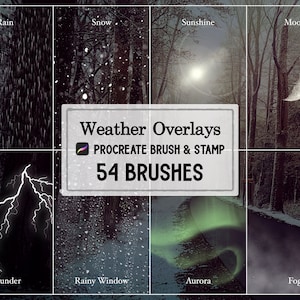 54 Weather Overlay Patterns Procreate brush Set