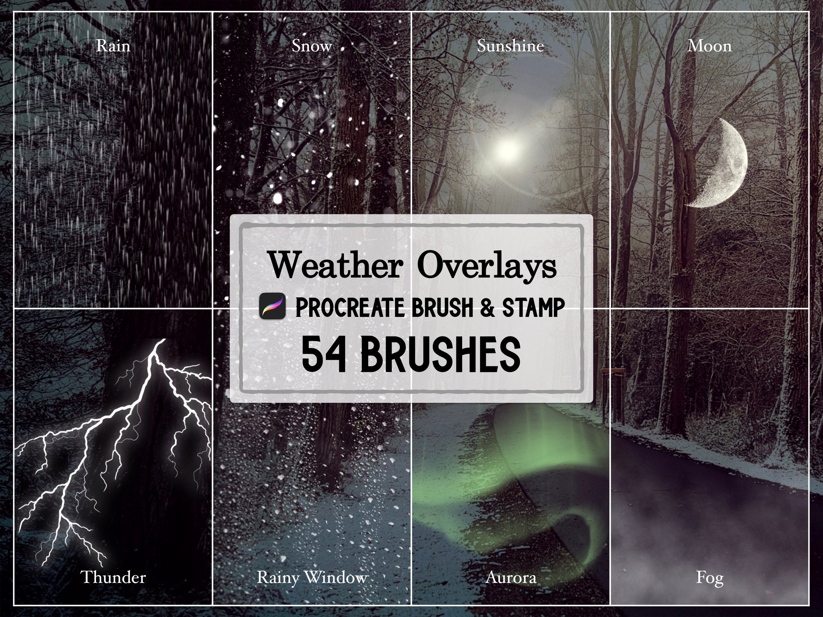 Weather Pattern Overlay 54 Weather Overlay Patterns Procreate Brush Set - Etsy