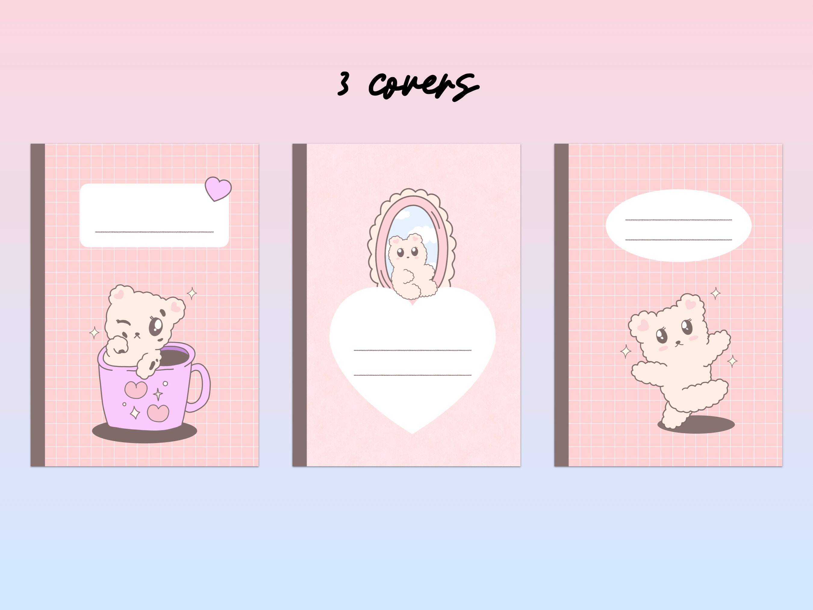 Cute Bear Digital Notes Template - A4 Size, Printable, Bonus Stickers ...