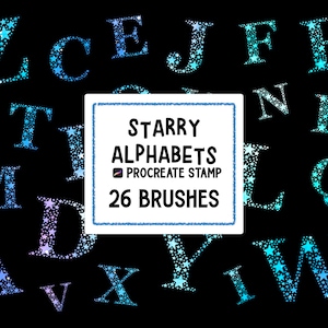 26 Sternen Alphabet Buchstaben Procreate Stempel Pinsel Set