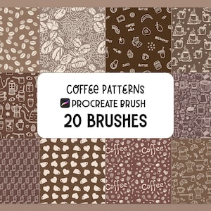 Coffee Pattern Procreate brush Set