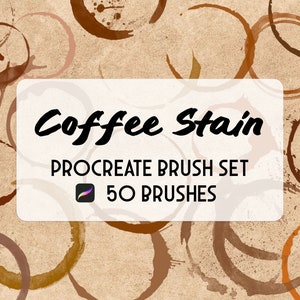 Kaffeefleck Procreate Stempelpinsel Set