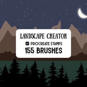 Landscape creator Procreate Stamp brush Set