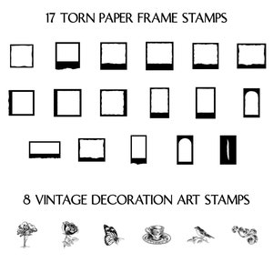 Set di pennelli per timbro Procreate con effetto carta strappata vintage immagine 3