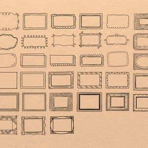 100 Hand drawn frames Procreate Stamp brush Set image 4