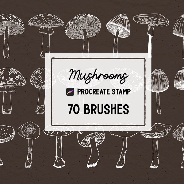 Mushroom Procreate Stamp brush Set