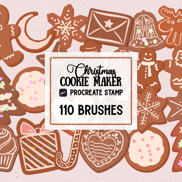 110 Christmas Cookie Maker Procreate Stamp brush Set