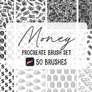 Money Patterns Procreate brush and stamp set