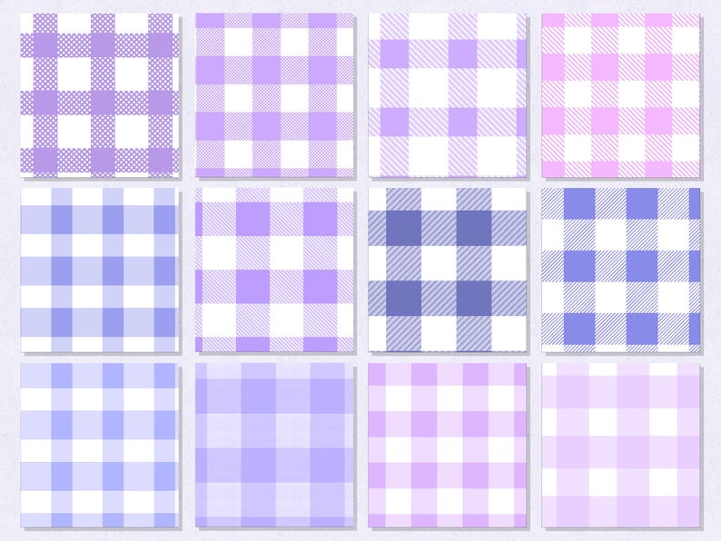 Check Plaid Gingham Checkered Pattern Procreate Brush Set - Etsy