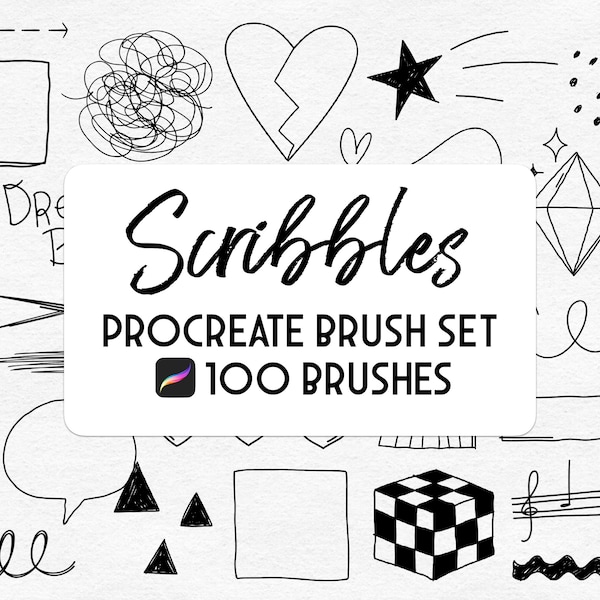 Scribble Doodle Procreate Stamp brush Set