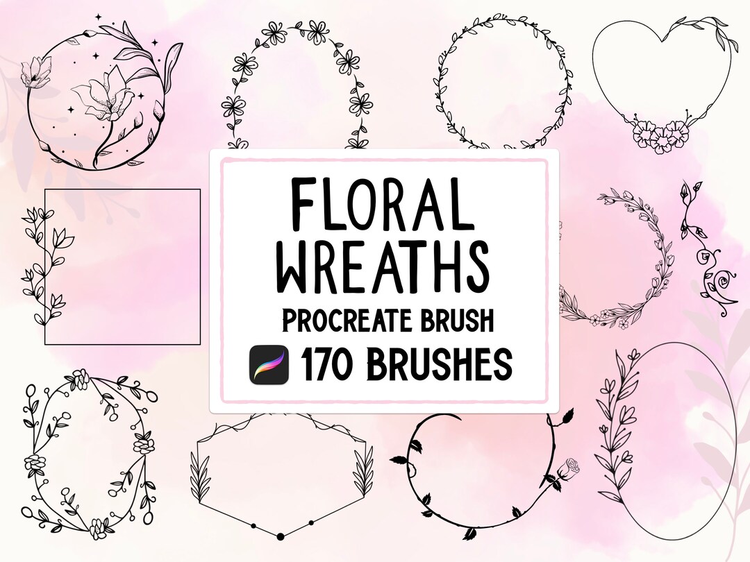 Floral Wreath Procreate Stamp Brush Set - Etsy
