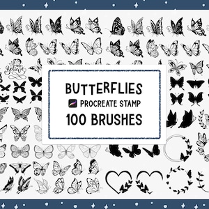 Procreate Butterfly Stamp Brushes Graphic by DreanArtDesign · Creative  Fabrica