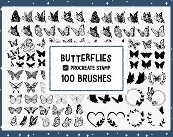 Butterflies Procreate Stamp brush Set