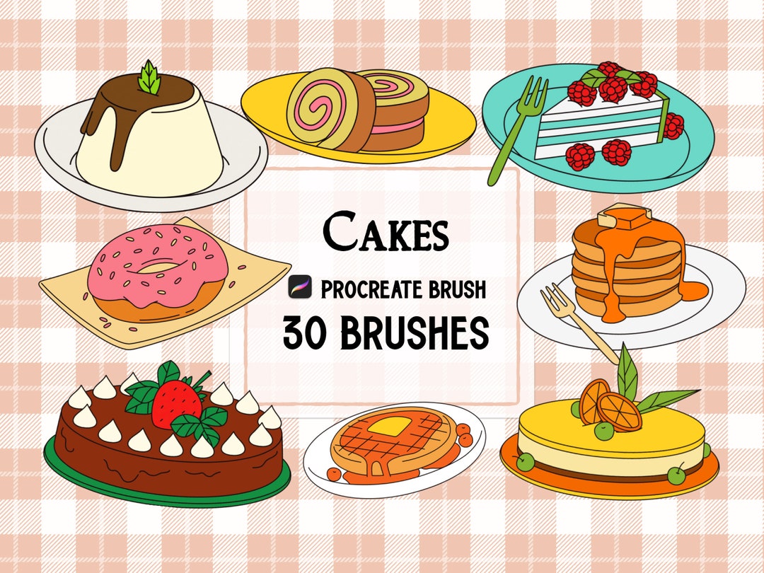 Cakes Procreate Stamp Brush Set Etsy