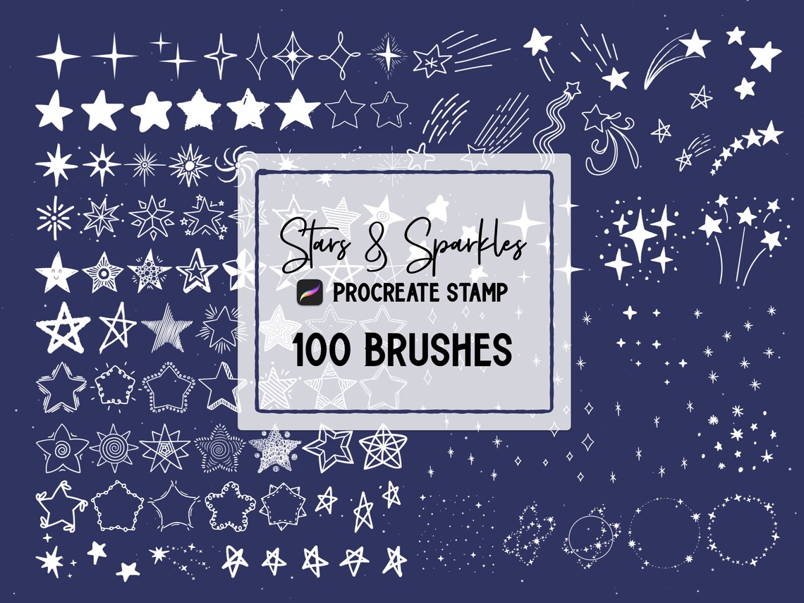 Stars & Sparkles Procreate Stamp Brush Set - Etsy