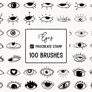 Eyes doodles Procreate Stamp brush Set