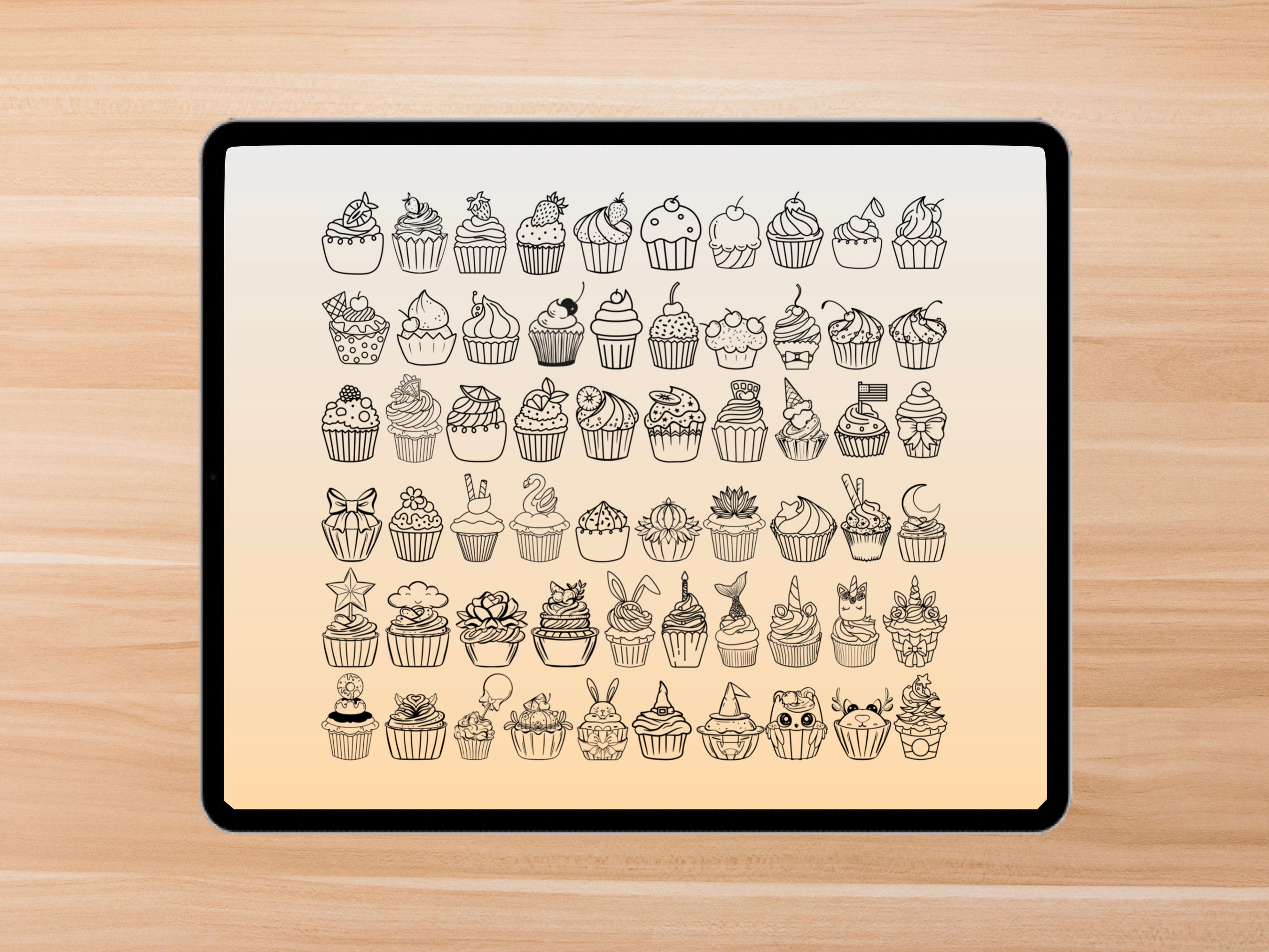 Cupcakes Procreate Stamp Brush Set Etsy