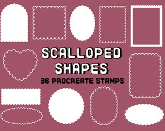 Scalloped Shapes Procreate Stamp brush Set
