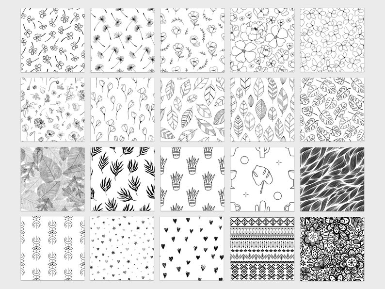 50 Seamless Boho Pattern Procreate brush Set image 3