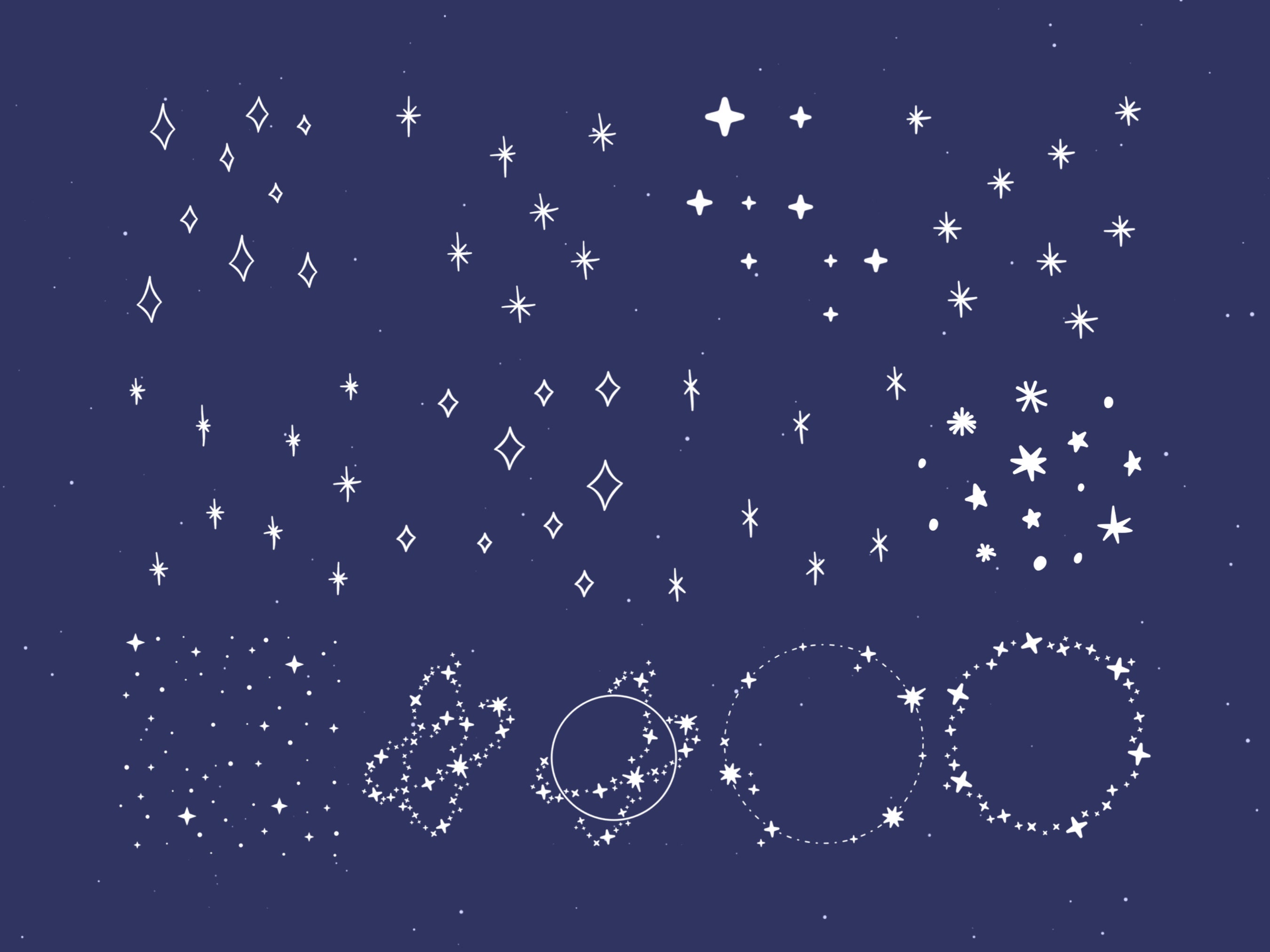 Stars & Sparkles Procreate Stamp Brush Set - Etsy