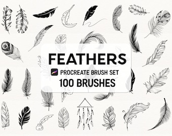Feather Procreate Stamp brush Set
