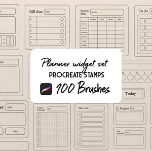 Widget Agende digitali Procreate Set di pennelli per timbri