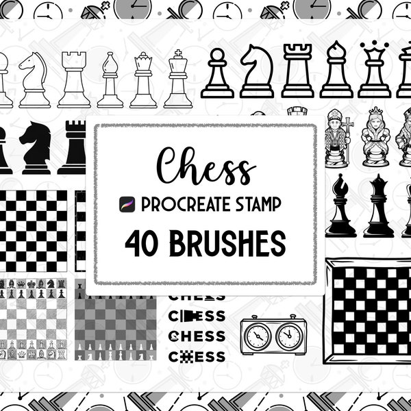 Chess Procreate Stamp brush Set