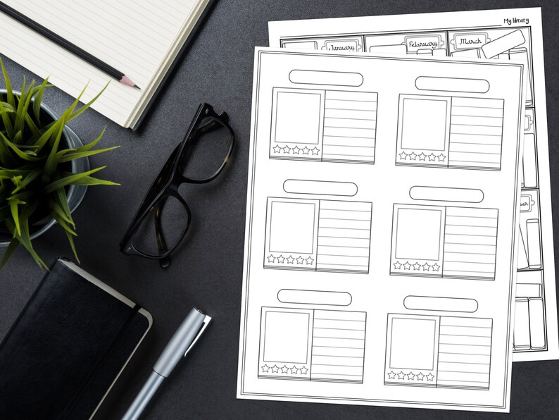 Book Log / Reading Tracker Printable Digital Planner PDF | Etsy