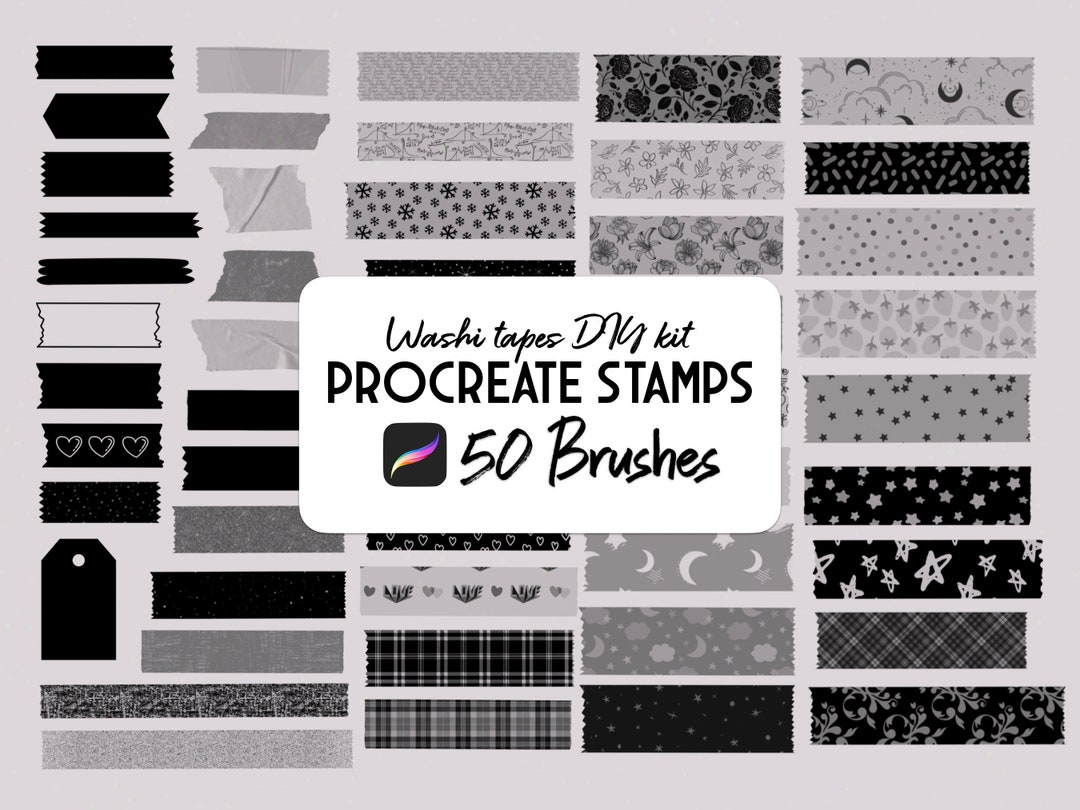 Digital Washi Tape DIY Procreate Brush Set Etsy