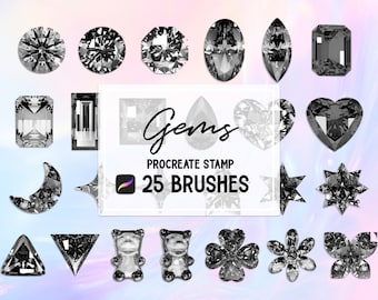 Realistic Jewelry Gem Stamp Procreate brush Set 2