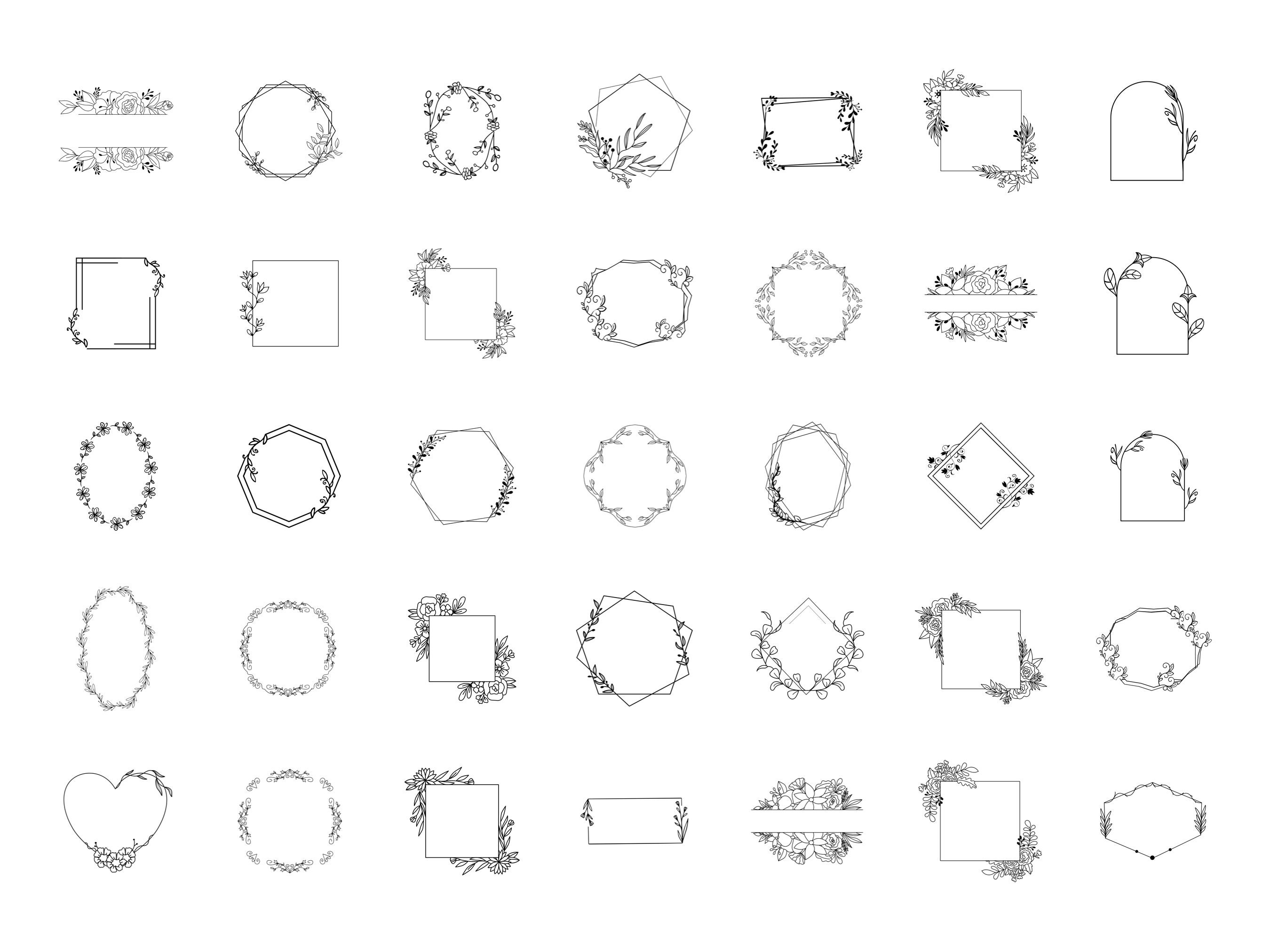 Floral Wreath Procreate Stamp Brush Set - Etsy