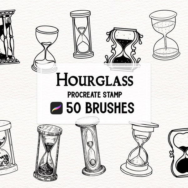 Ensemble de 50 pinceaux pour timbres Hourglass Procreate