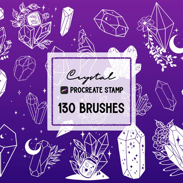 Crystal gem Stamp Procreate brush Set