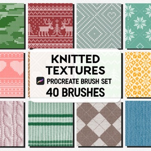 Puede incluir: Un conjunto de 40 pinceles de Procreate para crear texturas de punto. Los pinceles crean una variedad de patrones, incluidos corazones, copos de nieve, diamantes y rayas. Los pinceles son perfectos para crear diseños de temática invernal, tarjetas navideñas y mucho más.