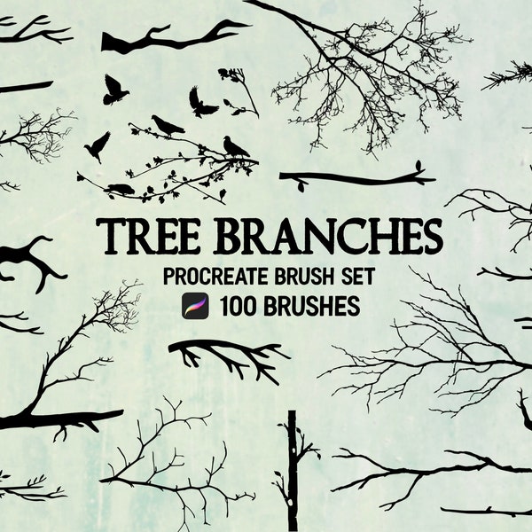 Tree Branches Procreate Stamp brush Set