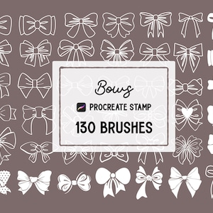 Bow Tie Ribbon Procreate Stamp brush Set