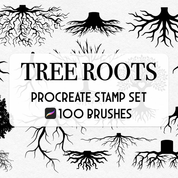 Tree Roots Procreate Stamp brush Set