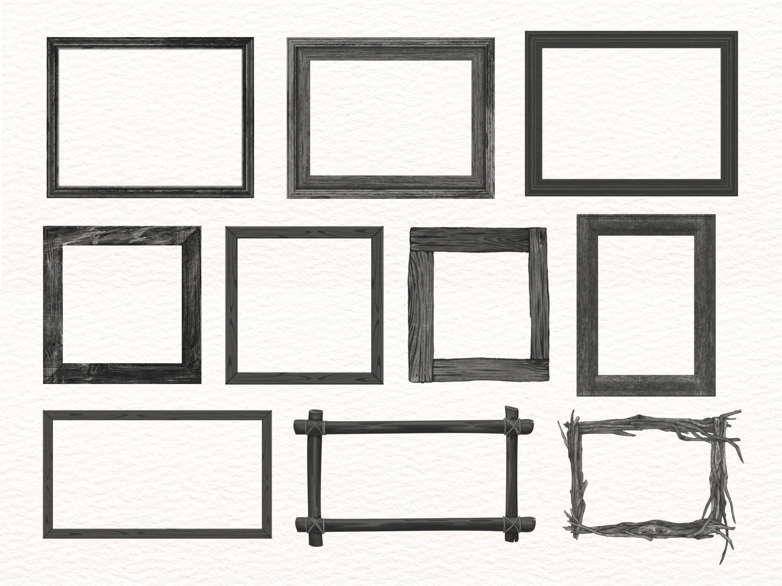Freames Panel Wooden Frames & Panels Procreate Stamp Brush Set - Etsy